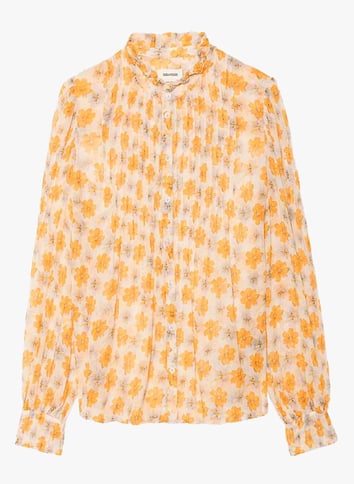 Chemise col rond imprimée ZADIG&VOLTAIRE Beige